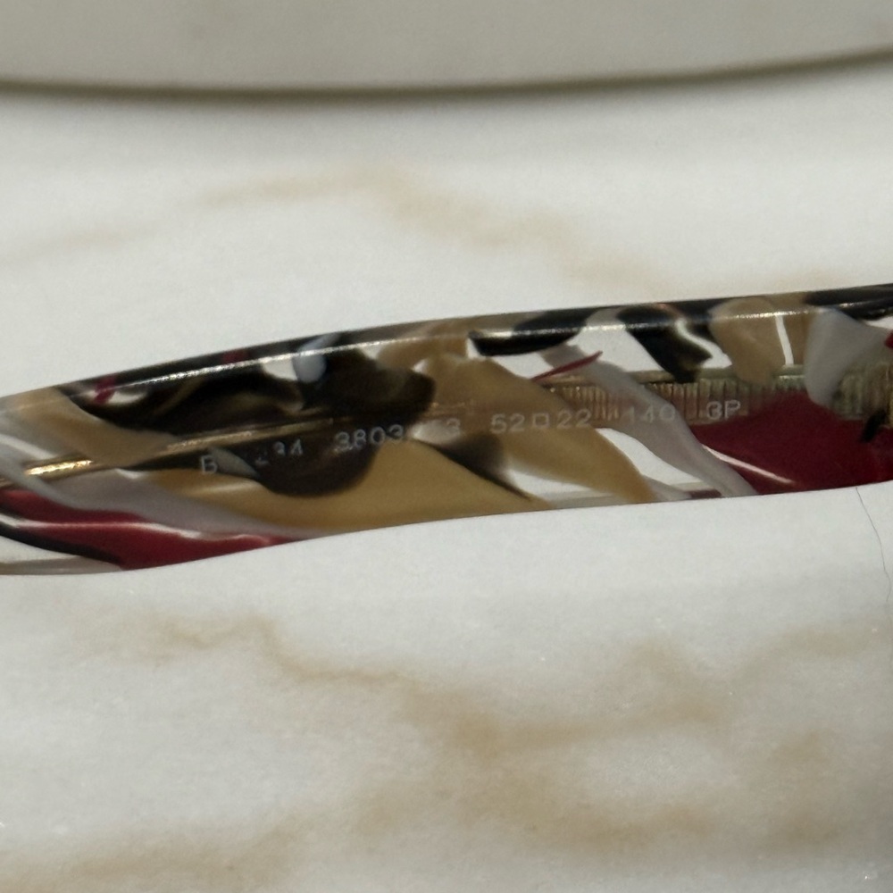 Burberry Black Sunglasses with Multicolor Patterned Temples - Picture 10 of 11